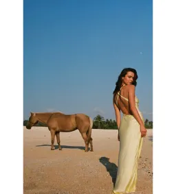 Turquoise lane Andie Dress in Lemon Yellow Size S / AU 8 for rent on The Volte - image 3