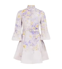 Zimmermann The Crush Buttoned Mini Dress in Lilac Floral Size 1/Au 10 for rent on The Volte - image 2