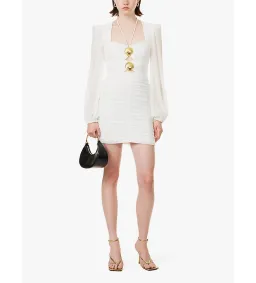 Rebecca Vallance Guinevere Gathered Woven Mini Dress White Size 6 for rent on The Volte - image 2