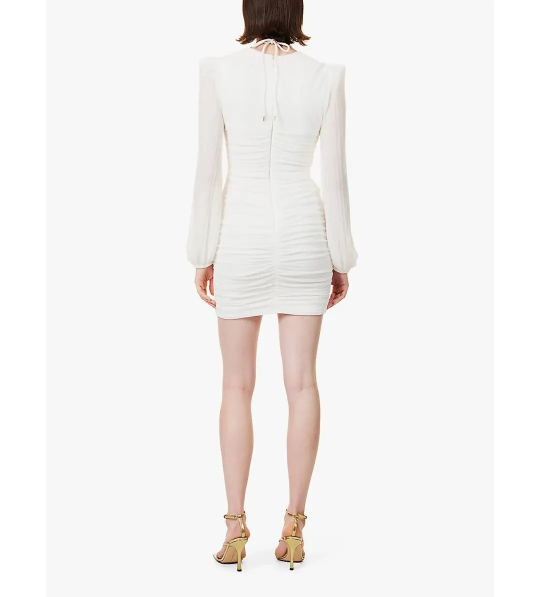 Rebecca Vallance Guinevere Gathered Woven Mini Dress White Size 6 for rent on The Volte - main image