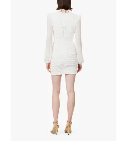 Rebecca Vallance Guinevere Gathered Woven Mini Dress White Size 12 for rent on The Volte - image 4