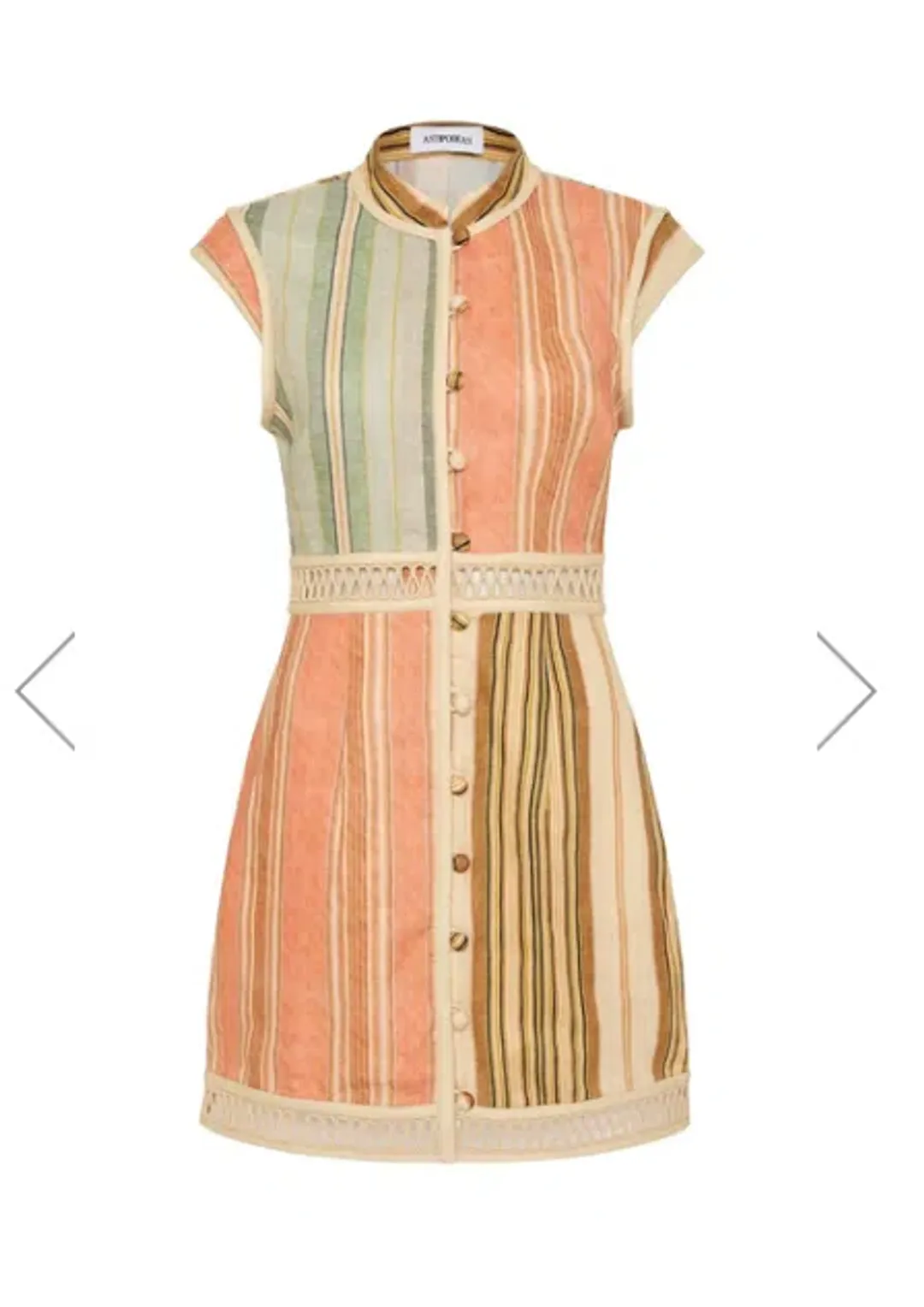 Antipodean Laude Panelled Mini Dress Multi Size 8 for rent on The Volte - main image