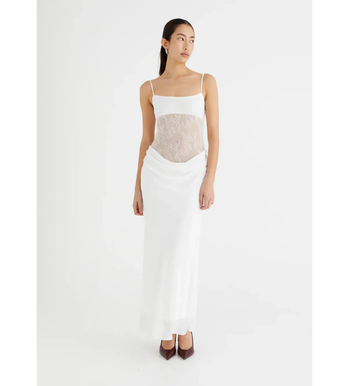 Benni Gabriel Maxi Dress White Size AU 6 for rent on The Volte - main image