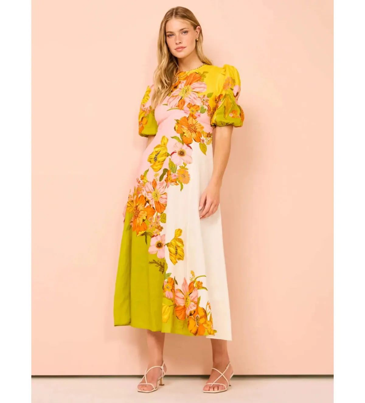 Alemais Silas Midi Dress In Floral Size AU 8 for rent on The Volte - main image