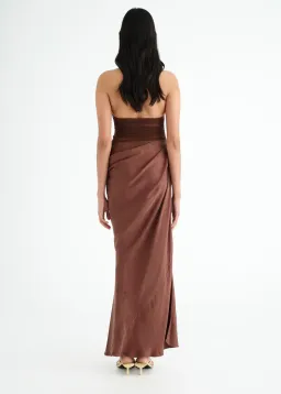 Benni Gina Maxi Dress in Chocolate Brown Size AU 8 for rent on The Volte - image 4
