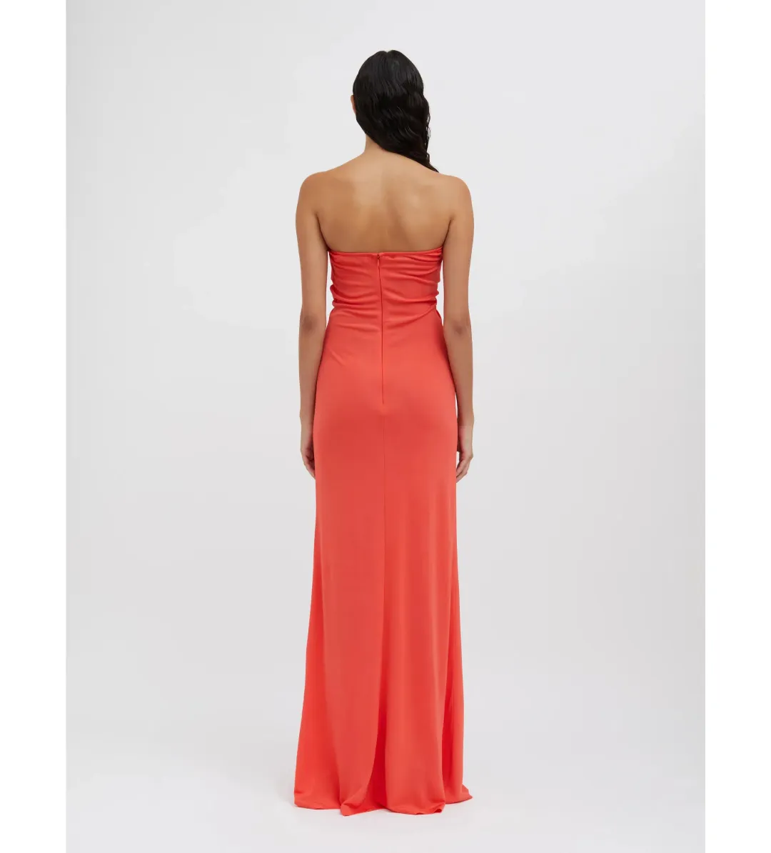 Christopher Esber Arced Palm Strapless Dress Grapefruit Size XS / AU 6 for rent on The Volte - main image