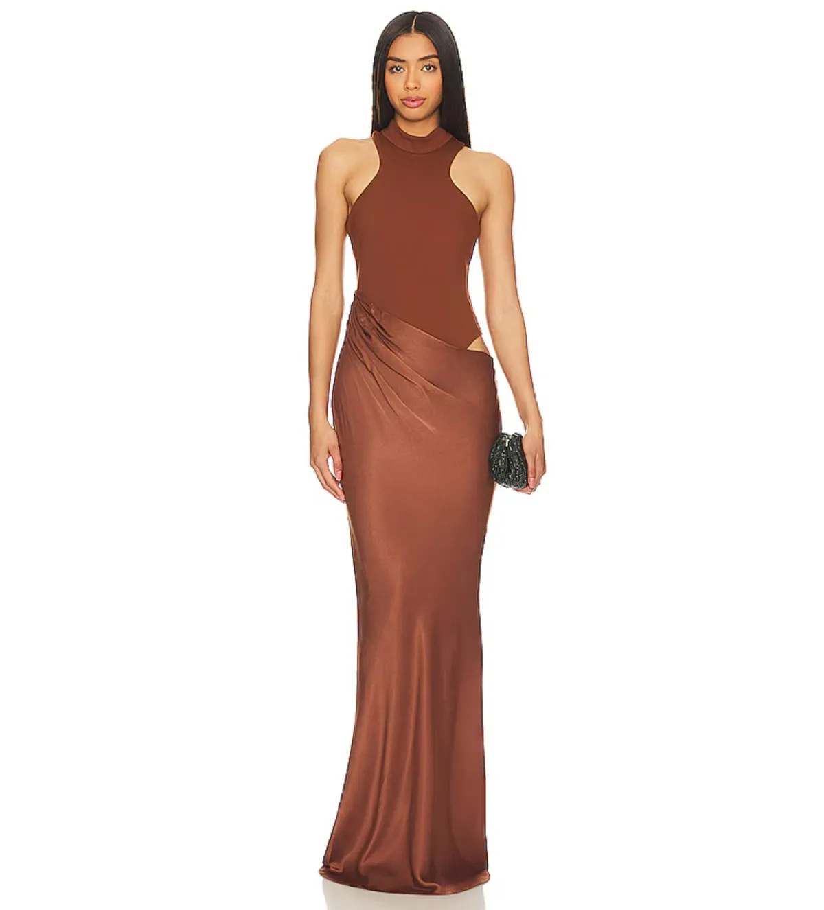Camila Coelho Estrella Maxi Dress Nutshell Brown Size XS / AU 6 - Image 3