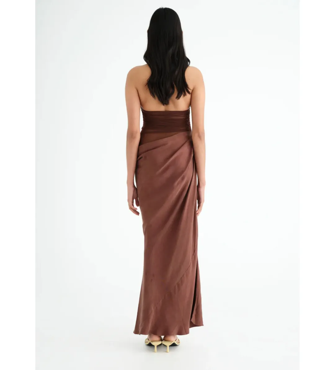 Benni Gina Dress in Chocolate Size AU 10 for rent on The Volte - main image