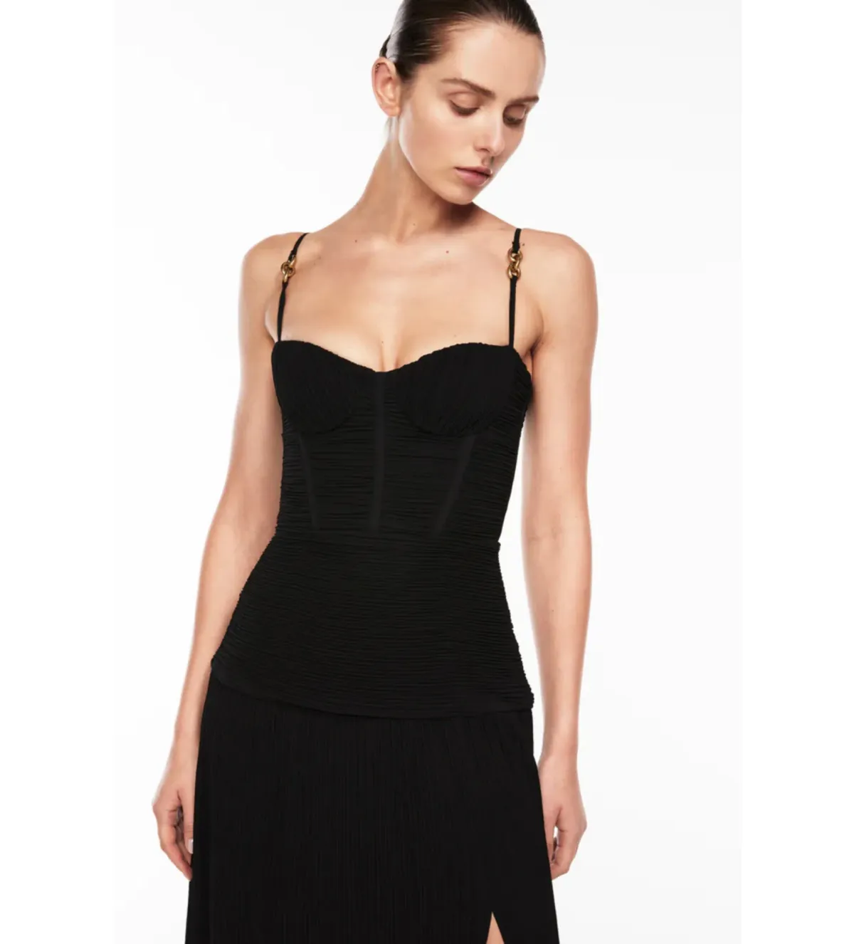 Manning Cartell Double Time Pleat Maxi Dress Black Size AU 10 - Image 3
