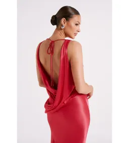 Meshki Ellison Satin Cowl Gown Red Size Small / AU 8 for rent on The Volte - image 3