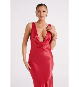 Meshki Ellison Satin Cowl Gown Red Size Small / AU 8 for rent on The Volte - image 2