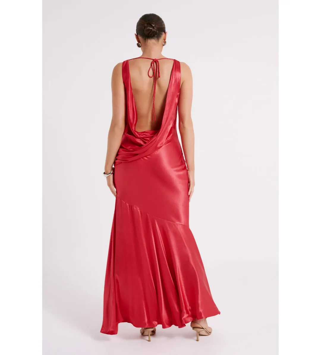 Meshki Ellison Satin Cowl Gown Red Size Small / AU 8 for rent on The Volte - main image