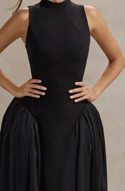 Club L London Napoli High Neck Midi Dress Black Size 10 for rent on The Volte - image 2