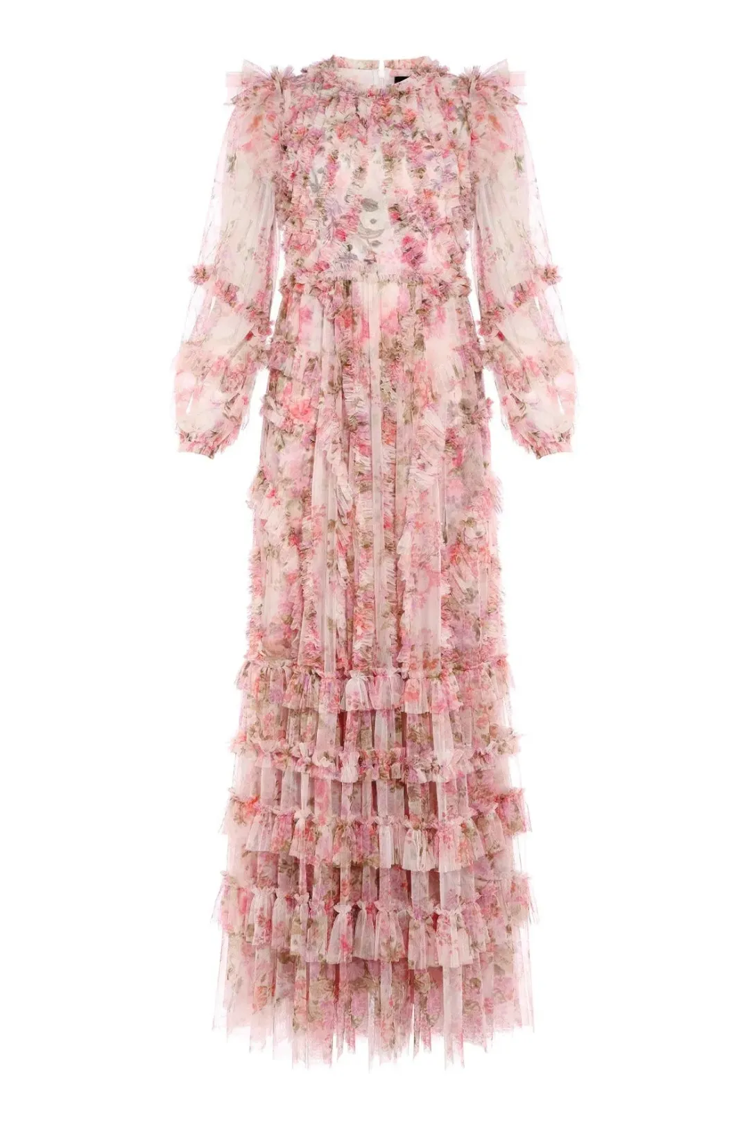 Needle and Thread Darling Meadow Ruffle Gown in Pink / Multi Size 20 for rent on The Volte - main image