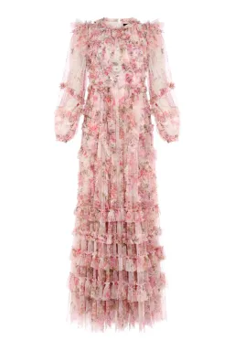 Needle and Thread Darling Meadow Ruffle Gown in Pink / Multi Size 20 for rent on The Volte - image 7