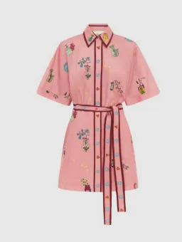 Alemais Timmy Embroidered Mini Dress Pink Size 10 for rent on The Volte - image 4