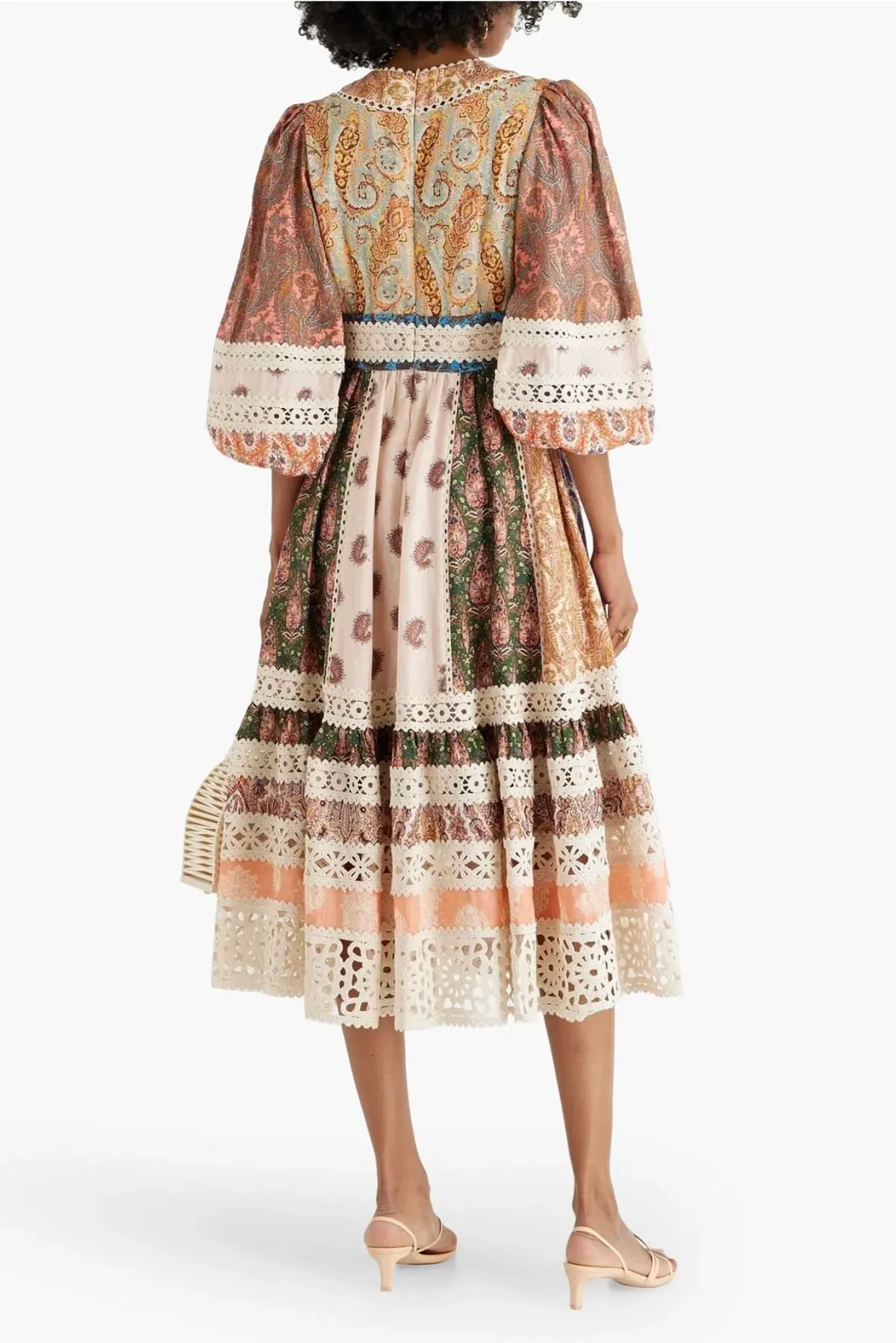 Zimmermann Devi Spliced Midi Dress Print Size 4 / AU 16 - Image 3