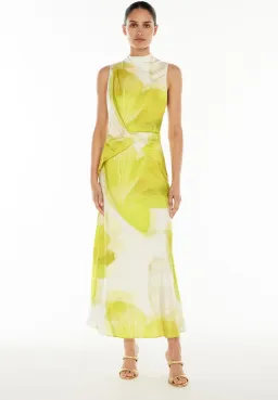 Manning Cartell Levitating Butterflies Drape Midi Dress Yellow/White Print Size 12 for rent on The Volte - image 6