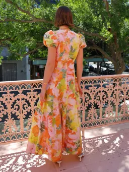 By Nicola Short Sleeve Wavy Maxi Dress In Floral Confetti Size 14 for rent on The Volte - image 3