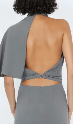 Bec & Bridge Sanja Asym Mini Dress in Elephant Grey Size 10 for rent on The Volte - image 2