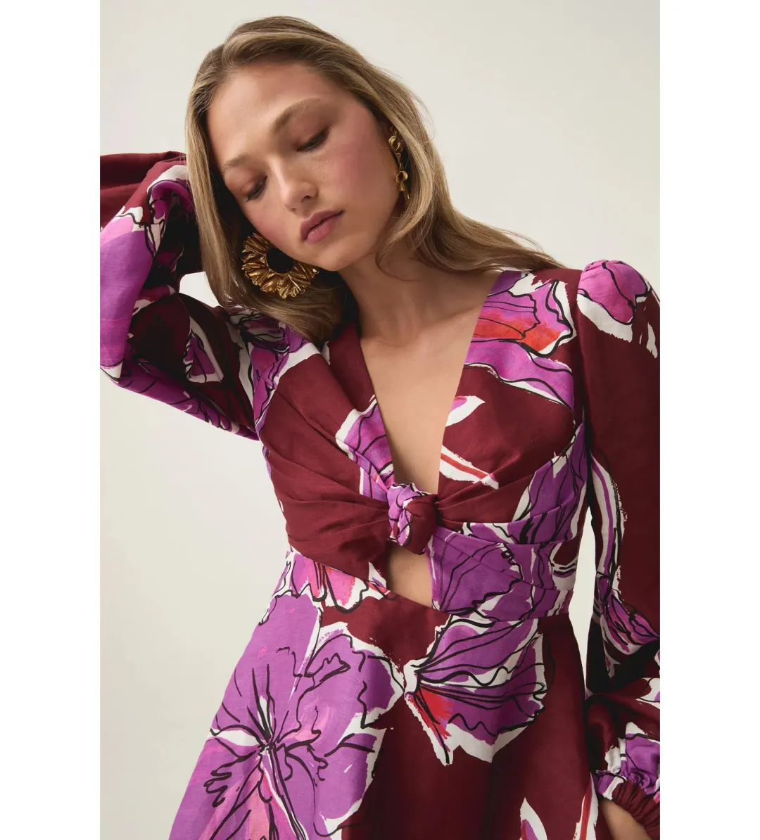 Aje Inflorescence Mini Dress in Bold Hibiscus Size AU 14 for rent on The Volte - main image