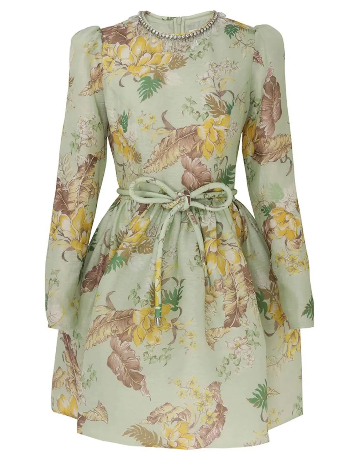 Zimmermann Matchmaker Tulip Mini Dress in Mint Tropical Floral Size 2 / AU 12 - Image 5