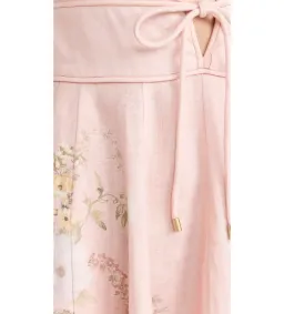 Zimmermann Waverly Plunge Midi Dress Pink Floral Size 1 / AU 10 for rent on The Volte - image 4