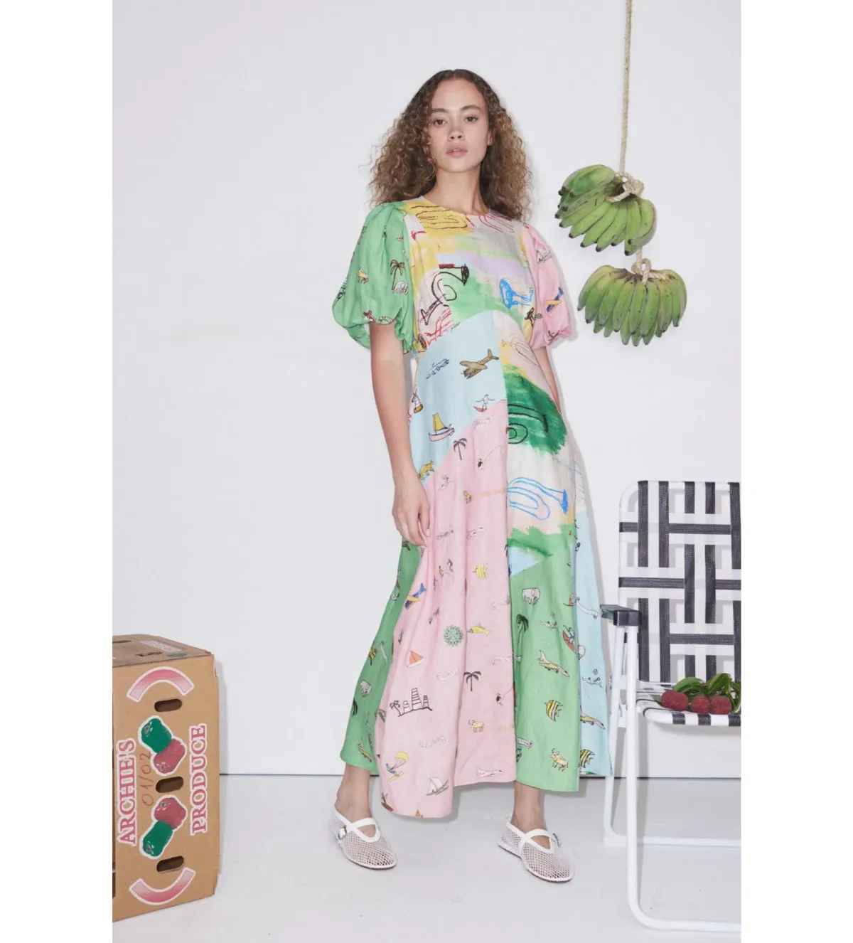 Alemais Jet Midi Dress Multi Size AU 12 - Image 1