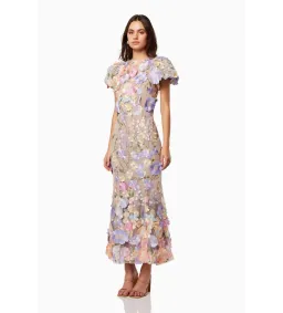 Elliatt Astraea 3D Lace Maxi Dress in Purple Size M / AU 10 for rent on The Volte - image 3
