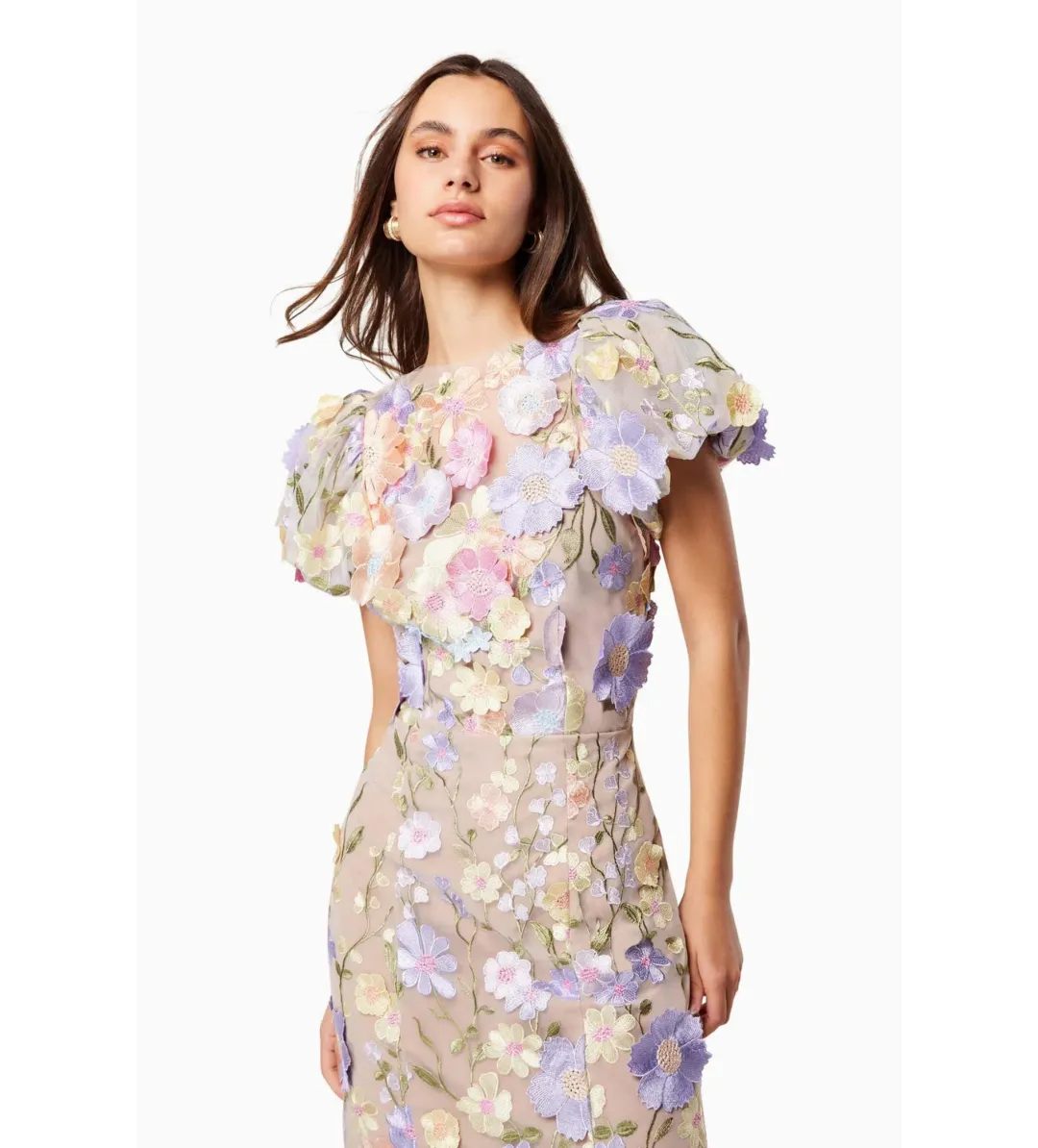 Elliatt Astraea 3D Lace Maxi Dress in Purple Size M / AU 10 for rent on The Volte - main image