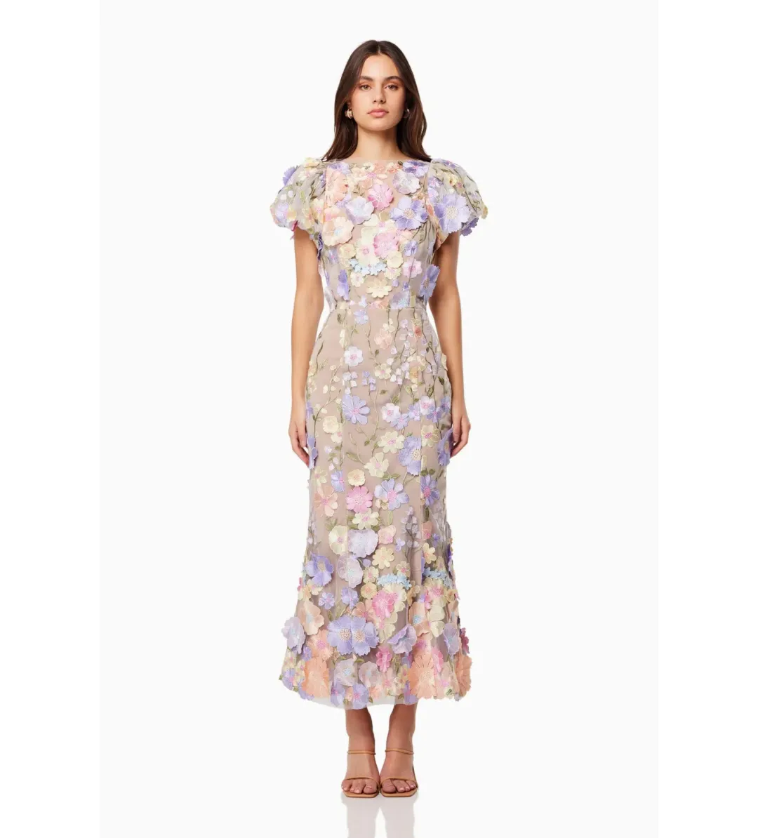 Elliatt Astraea 3D Lace Maxi Dress in Purple Size M / AU 10 for rent on The Volte - main image