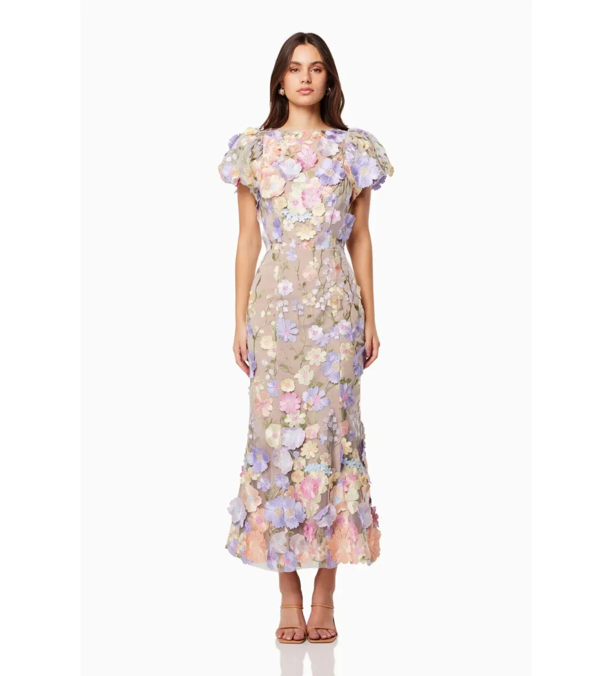Elliatt Astraea 3D Lace Maxi Dress in Purple Size M / AU 10 for rent on The Volte - main image