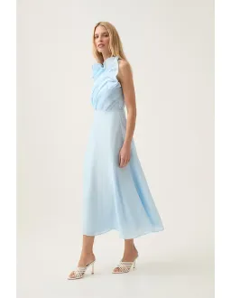 Aje Genesis Midi Dress Sea Breeze Size AU 8 for rent on The Volte - image 2