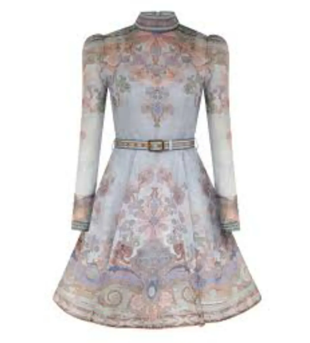 Zimmermann Eden Belted Mini Dress Blue Paisley Size 0 / AU 8 - Image 4