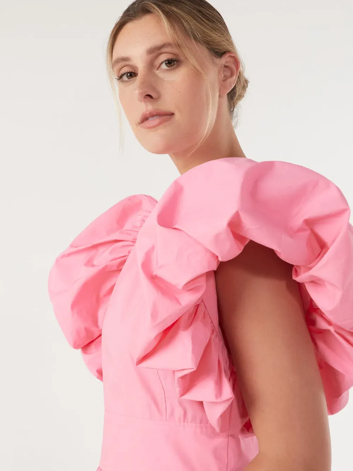 Commonry Cotton Statement Sleeve Dress Petal Pink Size XL / AU 20 - Image 2