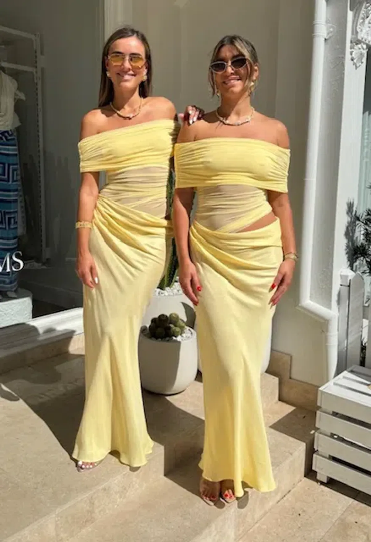 Benni Nico Off Shoulder Maxi Dress Butter Size 8 - Image 4