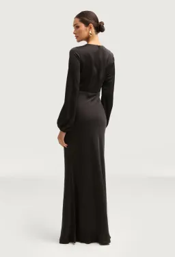 Veiled Kamila Satin Maxi Dress Black Size S / AU 8 for rent on The Volte - image 2