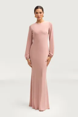 Veiled Kamila Satin Maxi Dress Blush Size S / AU 8 for rent on The Volte - image 1