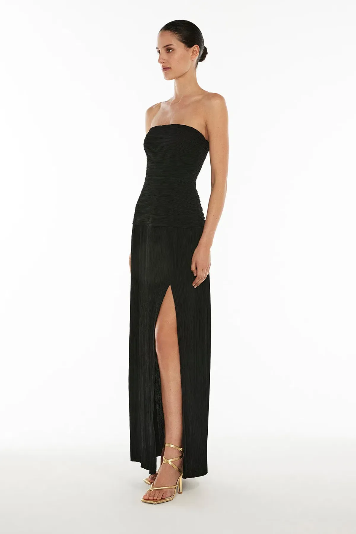 Manning Cartell Double Time Pleat Strapless Dress in Black Size 8 - Image 2
