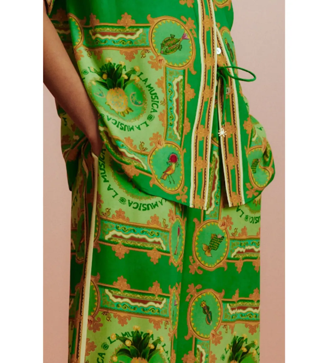 Alémais La Musica Silk Shirt and Pant Green Size AU 16 for rent on The Volte - main image