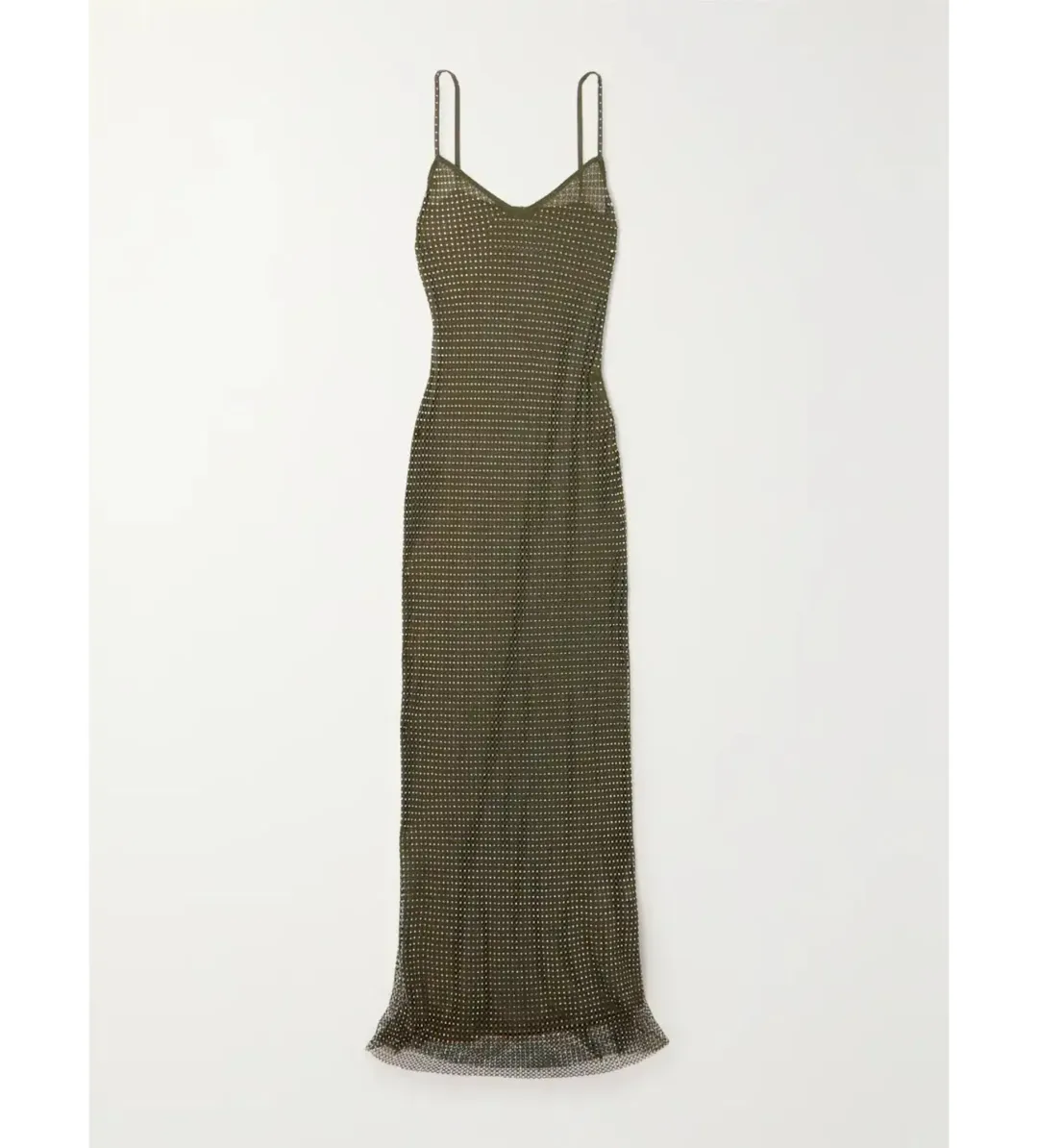 Self Portrait Crystal-embellished Fishnet Gown Green Size AU 8 for rent on The Volte - main image