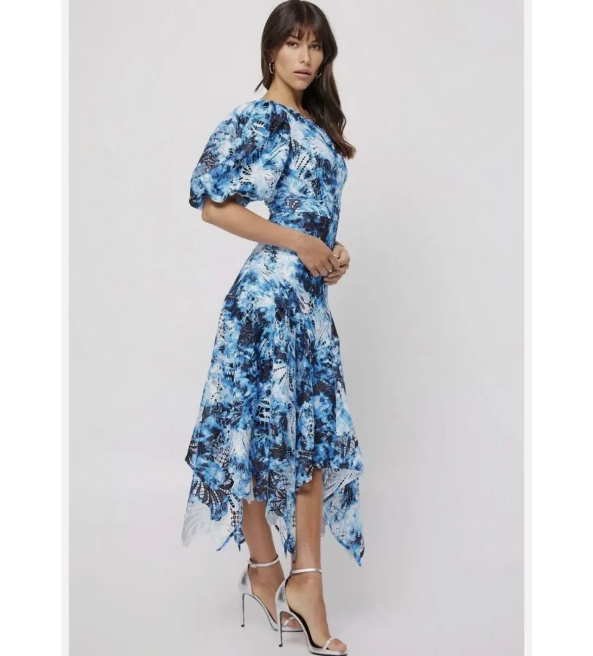 Mossman High Rise Maxi Dress in Blue Tie Dye Size AU 14 - Image 3