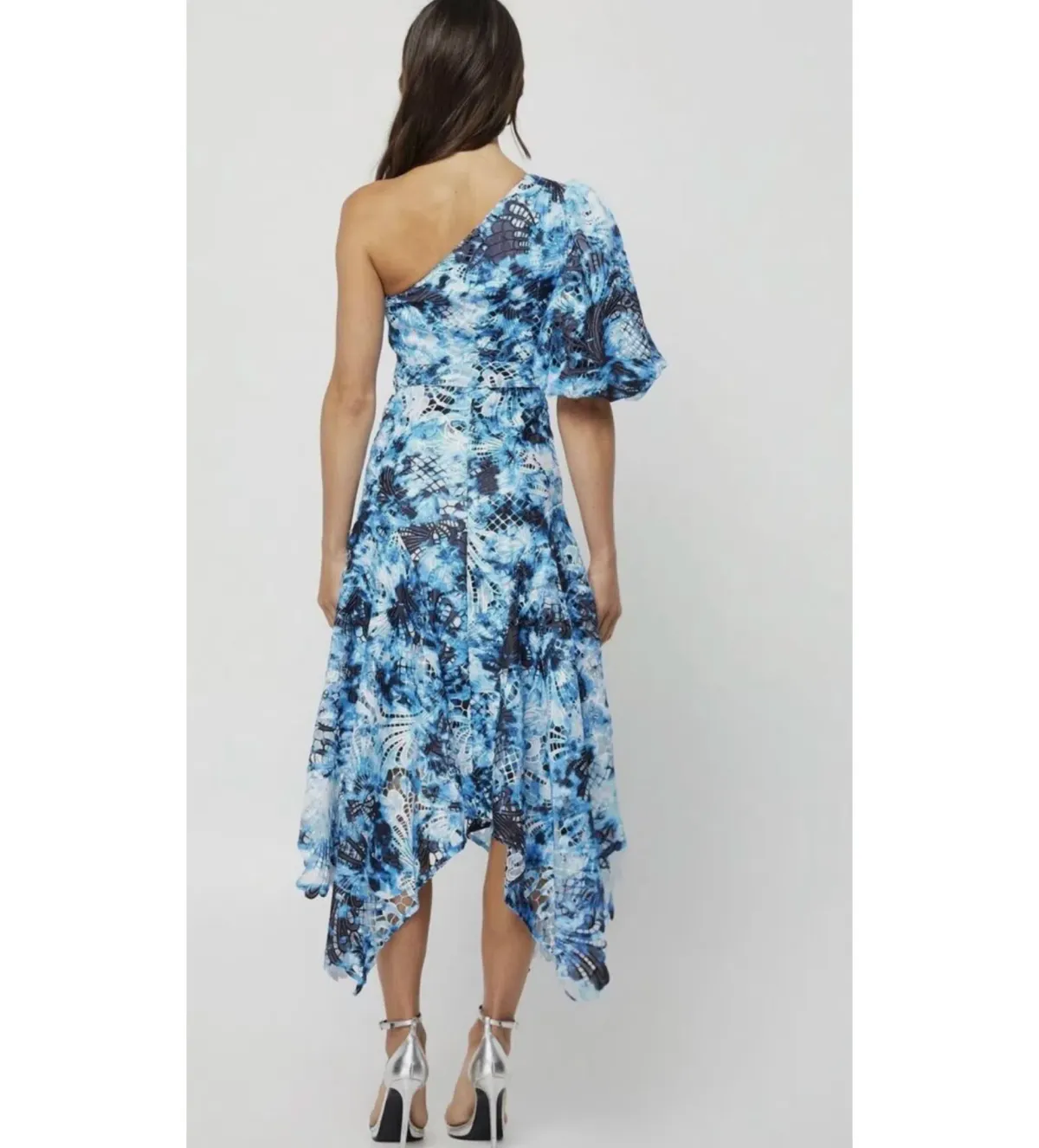 Mossman High Rise Maxi Dress in Blue Tie Dye Size AU 14 - Image 4