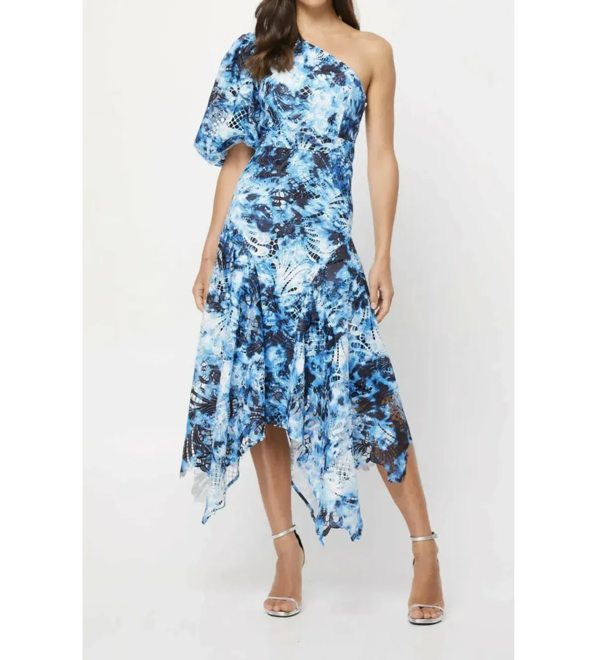 Mossman High Rise Maxi Dress in Blue Tie Dye Size AU 14 - Image 2
