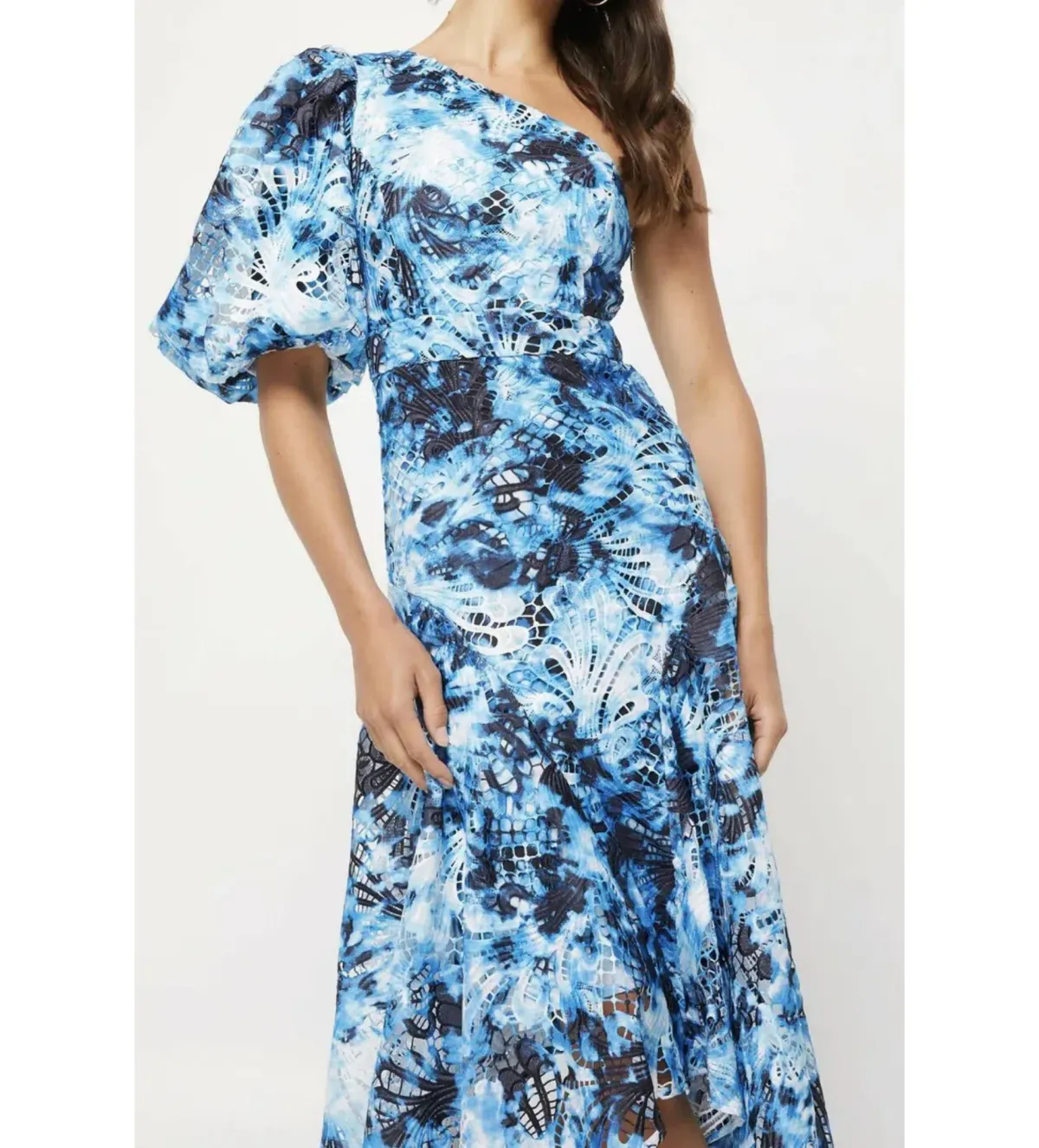 Mossman High Rise Maxi Dress in Blue Tie Dye Size AU 14 - Image 1