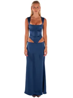 I Am Delilah Valerie Corset and Maxi Skirt Set in Midnight Blue Size S / AU 8 for rent on The Volte - image 1