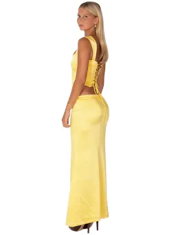 I Am Delilah Valerie Corset and Maxi Skirt Set in Daffodil Yellow Size M / AU 10 for rent on The Volte - image 3