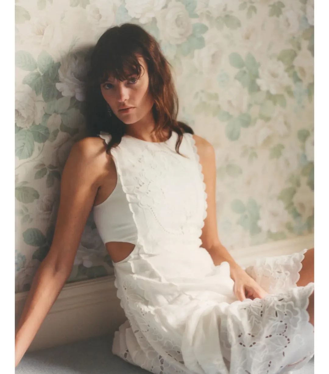Lovaan Amelia Cutwork Embroidered Dress White Size AU 10 for rent on The Volte - main image