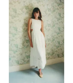 Lovaan Amelia Cutwork Embroidered Dress White Size AU 10 for rent on The Volte - image 1