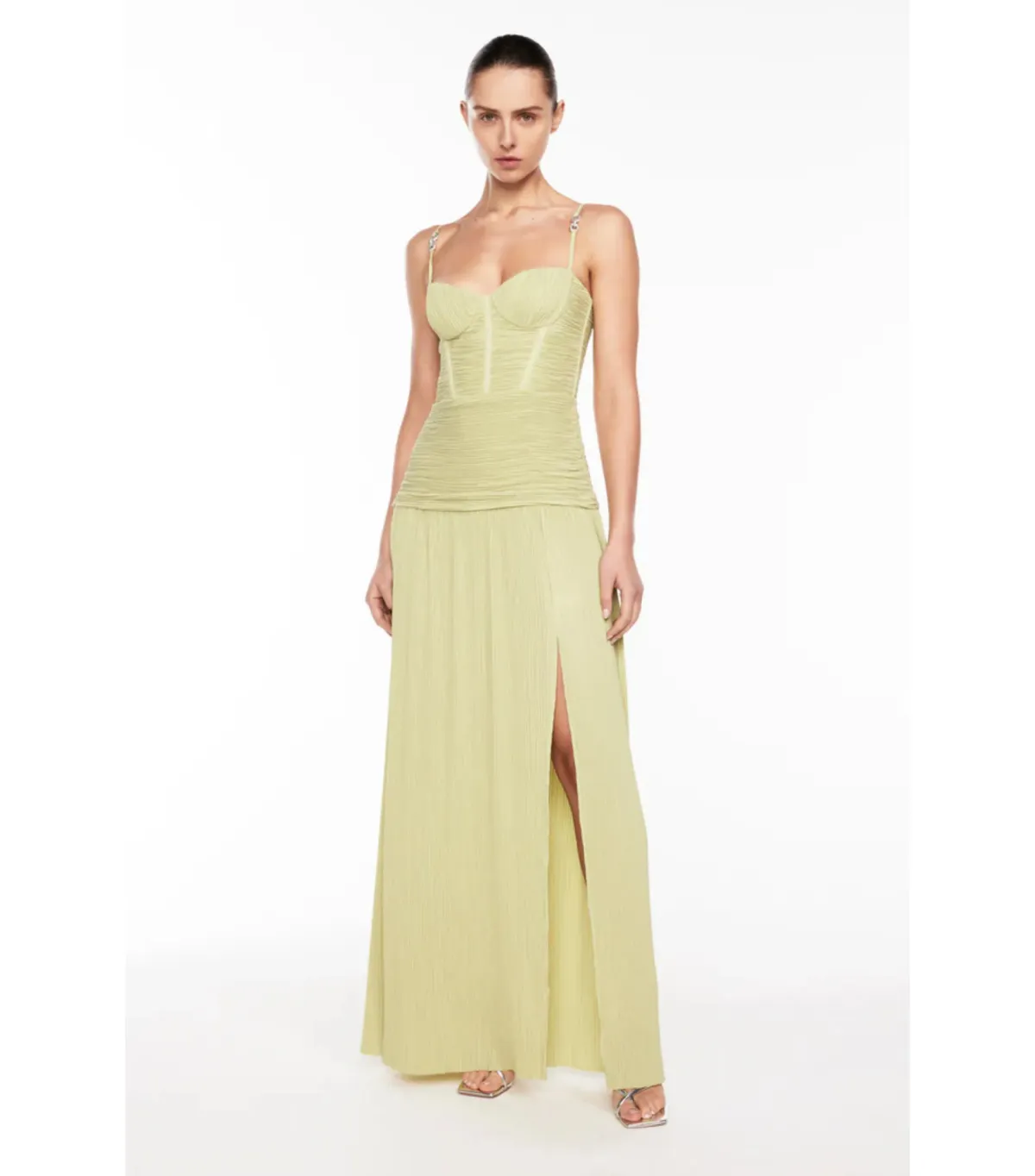 Manning Cartell Double Time Pleat Dress Pistachio Size AU 8 - Image 2